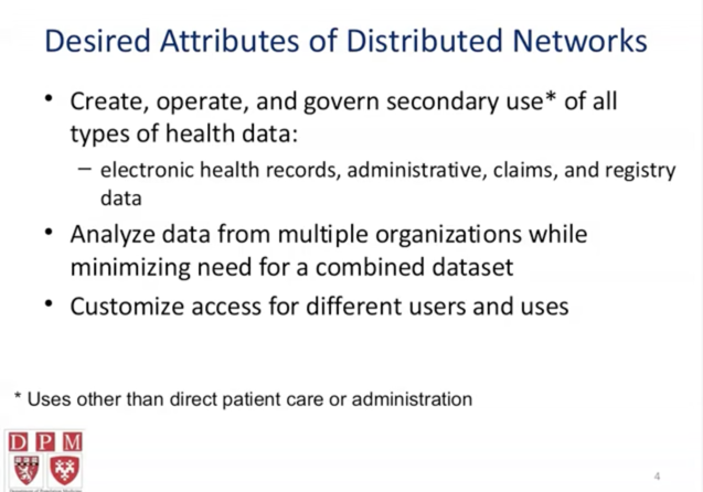 Desired attributes of Distributed data network