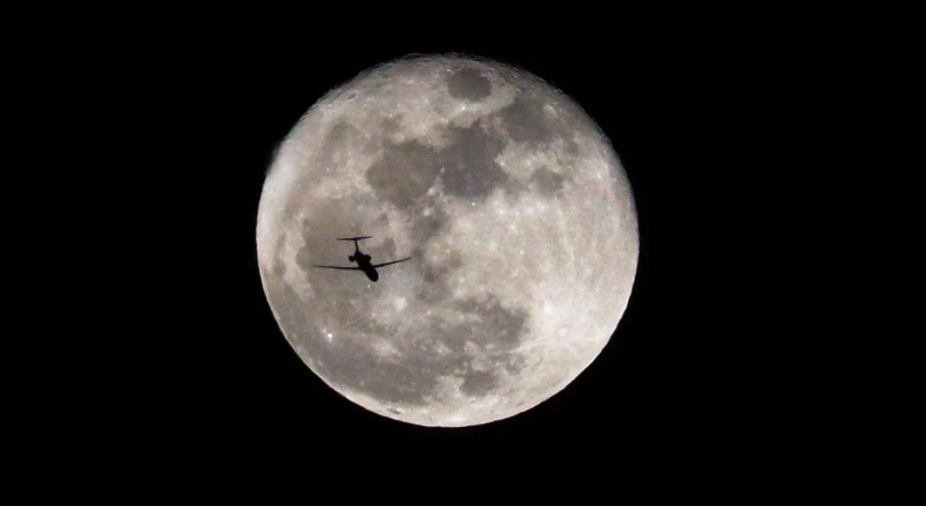 Flight over moon