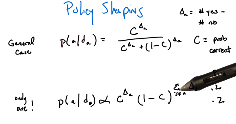 Policy Shaping probabiligy calculation