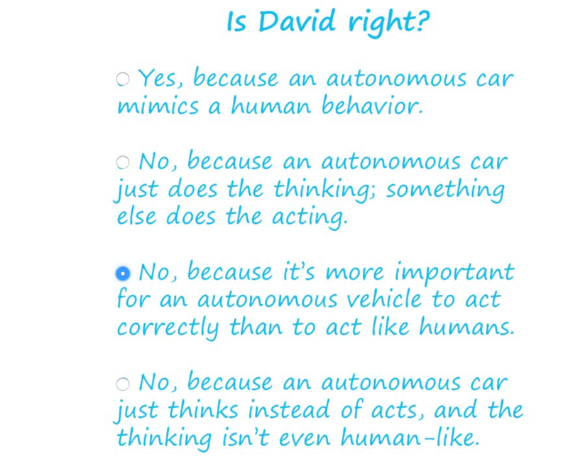 Where does self-driving automobile belong?